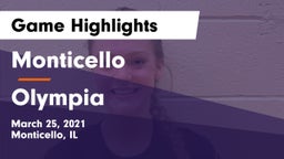 Monticello  vs Olympia  Game Highlights - March 25, 2021