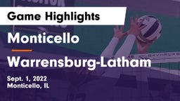 Monticello  vs Warrensburg-Latham  Game Highlights - Sept. 1, 2022