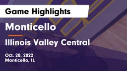 Monticello  vs Illinois Valley Central  Game Highlights - Oct. 20, 2022
