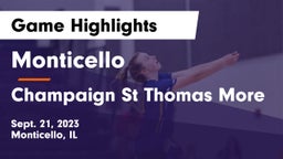 Monticello  vs Champaign St Thomas More  Game Highlights - Sept. 21, 2023