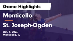 Monticello  vs St. Joseph-Ogden  Game Highlights - Oct. 3, 2023