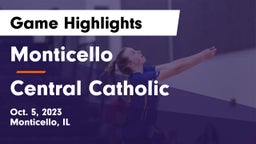 Monticello  vs Central Catholic  Game Highlights - Oct. 5, 2023