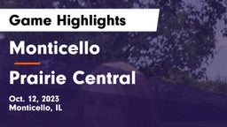 Monticello  vs Prairie Central  Game Highlights - Oct. 12, 2023