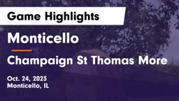 Monticello  vs Champaign St Thomas More  Game Highlights - Oct. 24, 2023
