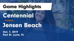 Centennial  vs Jensen Beach  Game Highlights - Oct. 7, 2019