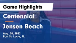 Centennial  vs Jensen Beach  Game Highlights - Aug. 30, 2022