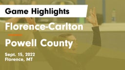 Florence-Carlton  vs Powell County  Game Highlights - Sept. 15, 2022