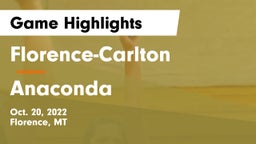 Florence-Carlton  vs Anaconda  Game Highlights - Oct. 20, 2022
