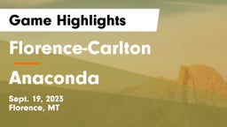 Florence-Carlton  vs Anaconda  Game Highlights - Sept. 19, 2023