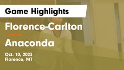 Florence-Carlton  vs Anaconda Game Highlights - Oct. 10, 2023