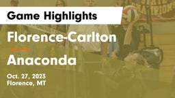 Florence-Carlton  vs Anaconda Game Highlights - Oct. 27, 2023