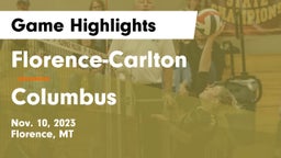 Florence-Carlton  vs Columbus Game Highlights - Nov. 10, 2023