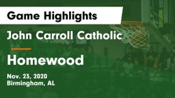 John Carroll Catholic  vs Homewood  Game Highlights - Nov. 23, 2020