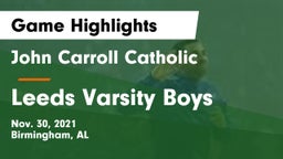 John Carroll Catholic  vs Leeds Varsity Boys Game Highlights - Nov. 30, 2021