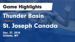 Thunder Basin  vs St. Joseph  Canada Game Highlights - Dec. 27, 2018