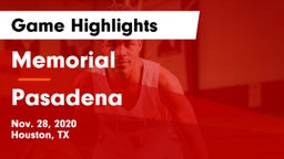 Memorial  vs Pasadena  Game Highlights - Nov. 28, 2020