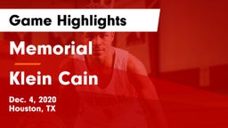 Memorial  vs Klein Cain  Game Highlights - Dec. 4, 2020