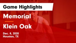Memorial  vs Klein Oak  Game Highlights - Dec. 8, 2020