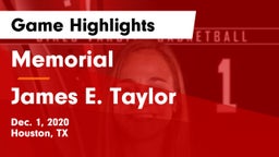 Memorial  vs James E. Taylor  Game Highlights - Dec. 1, 2020