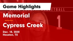 Memorial  vs Cypress Creek  Game Highlights - Dec. 18, 2020
