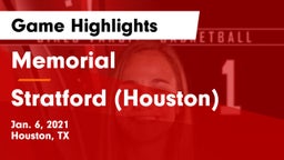 Memorial  vs Stratford  (Houston) Game Highlights - Jan. 6, 2021