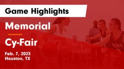 Memorial  vs Cy-Fair  Game Highlights - Feb. 7, 2023
