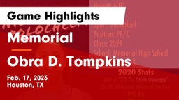 Memorial  vs Obra D. Tompkins  Game Highlights - Feb. 17, 2023