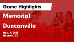 Memorial  vs Duncanville  Game Highlights - Nov. 9, 2023