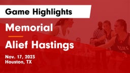 Memorial  vs Alief Hastings  Game Highlights - Nov. 17, 2023