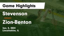 Stevenson  vs Zion-Benton  Game Highlights - Jan. 5, 2024