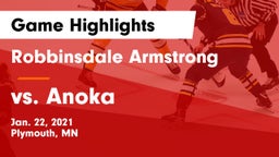 Robbinsdale Armstrong  vs vs. Anoka Game Highlights - Jan. 22, 2021