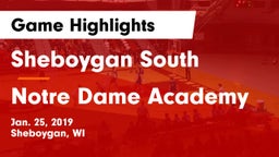 Sheboygan South  vs Notre Dame Academy Game Highlights - Jan. 25, 2019
