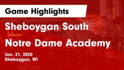 Sheboygan South  vs Notre Dame Academy Game Highlights - Jan. 21, 2020