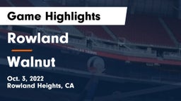 Rowland  vs Walnut Game Highlights - Oct. 3, 2022