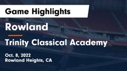 Rowland  vs Trinity Classical Academy Game Highlights - Oct. 8, 2022