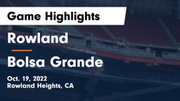 Rowland  vs Bolsa Grande Game Highlights - Oct. 19, 2022