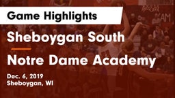 Sheboygan South  vs Notre Dame Academy Game Highlights - Dec. 6, 2019