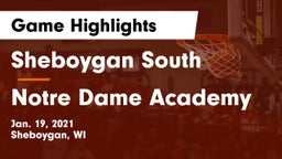 Sheboygan South  vs Notre Dame Academy Game Highlights - Jan. 19, 2021
