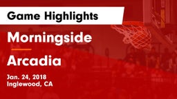 Morningside  vs Arcadia  Game Highlights - Jan. 24, 2018