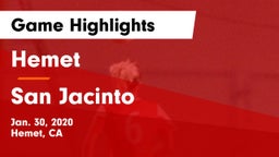 Hemet  vs San Jacinto Game Highlights - Jan. 30, 2020