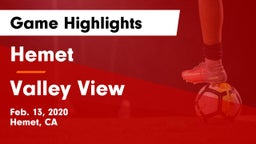 Hemet  vs Valley View Game Highlights - Feb. 13, 2020