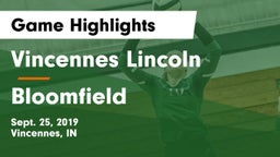 Vincennes Lincoln  vs Bloomfield Game Highlights - Sept. 25, 2019