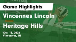 Vincennes Lincoln  vs Heritage Hills  Game Highlights - Oct. 15, 2022