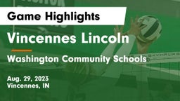 Vincennes Lincoln  vs Washington Community Schools Game Highlights - Aug. 29, 2023