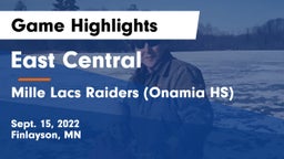 East Central  vs Mille Lacs Raiders (Onamia HS) Game Highlights - Sept. 15, 2022