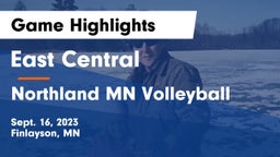 East Central  vs Northland MN Volleyball Game Highlights - Sept. 16, 2023