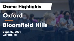 Oxford  vs Bloomfield Hills  Game Highlights - Sept. 28, 2021
