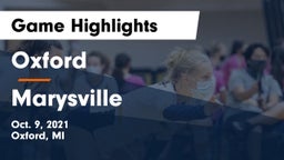 Oxford  vs Marysville Game Highlights - Oct. 9, 2021