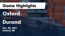 Oxford  vs Durand Game Highlights - Oct. 30, 2021