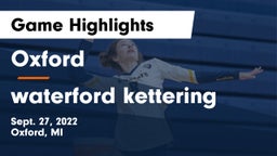 Oxford  vs waterford kettering Game Highlights - Sept. 27, 2022